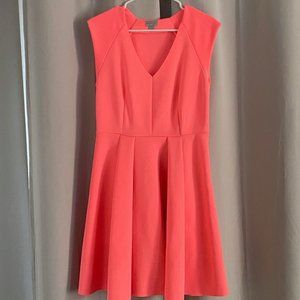 Neon Pink Neoprene Skater Dress w/ Side Zip - Women's M